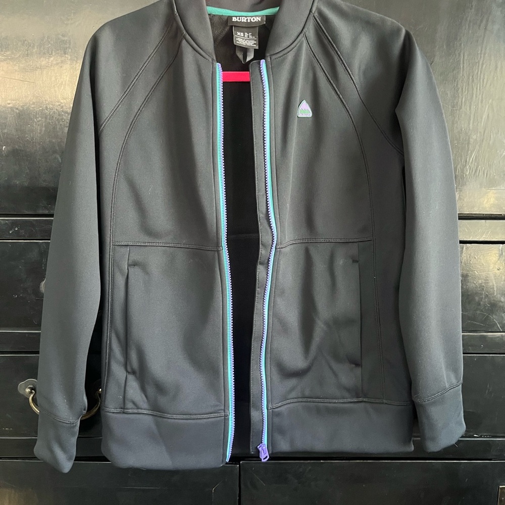 Burton Black Jacket with Aqua Zipper